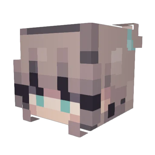 Mini_Jackie Minecraft avatar head, 3D render