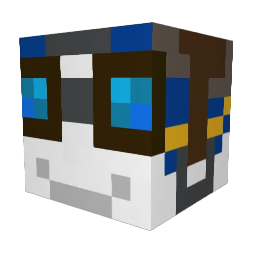 Mini_moin Minecraft avatar head, 3D render
