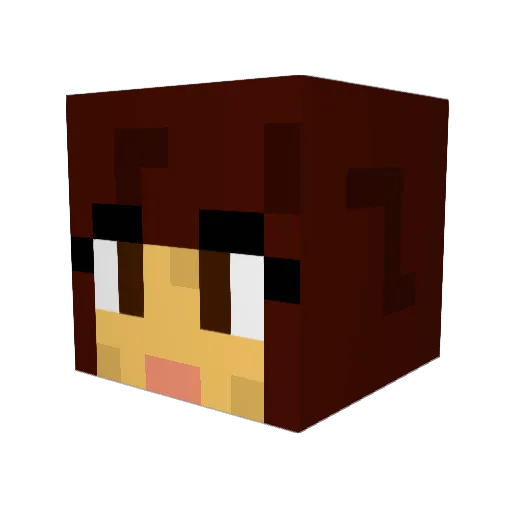 Miniac Minecraft avatar head, 3D render