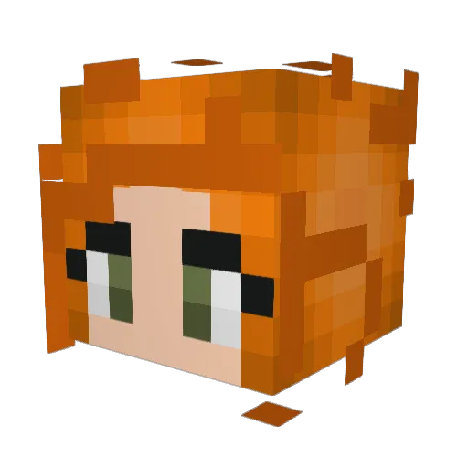 Miniacie Minecraft avatar head, 3D render