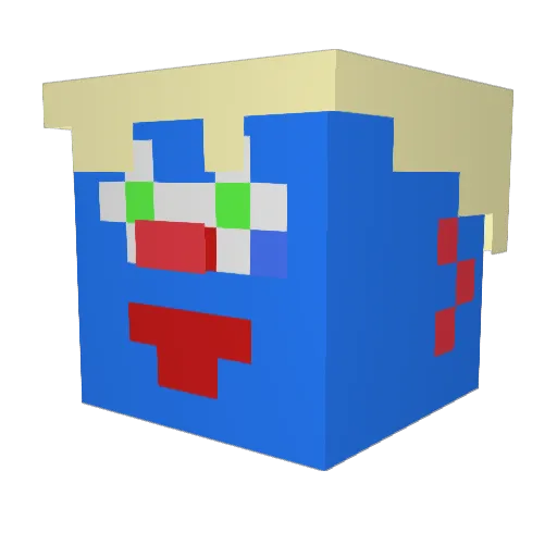 Miniadler Minecraft avatar head, 3D render