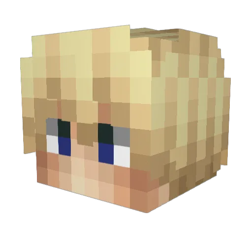 MiniatureAazz09 Minecraft avatar head, 3D render