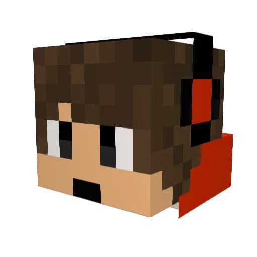Miniba Minecraft avatar head, 3D render