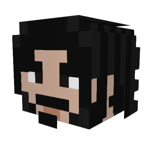 Minibinaz Minecraft avatar head, 3D render