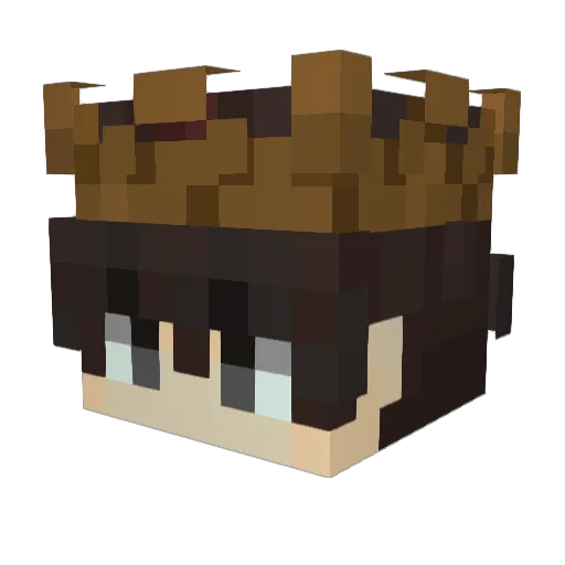 Minicated Minecraft avatar head, 3D render