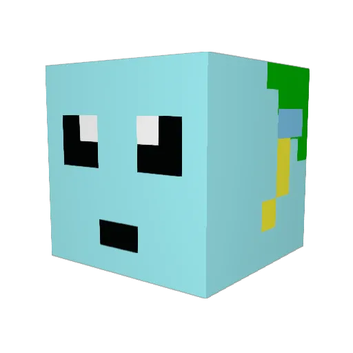 Minicheeks Minecraft avatar head, 3D render