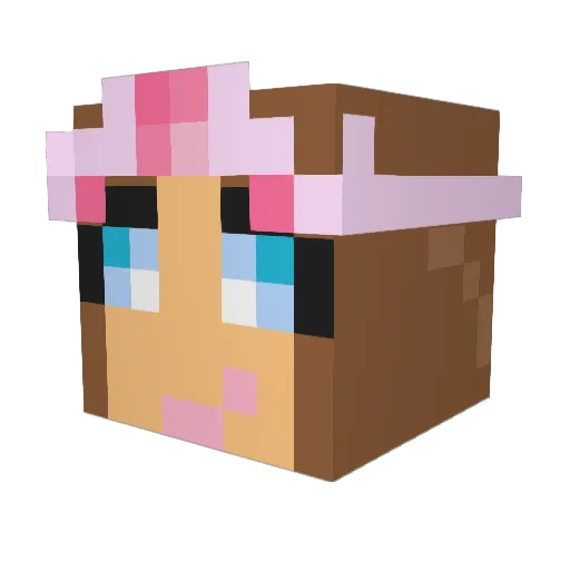 MinieQueen Minecraft avatar head, 3D render