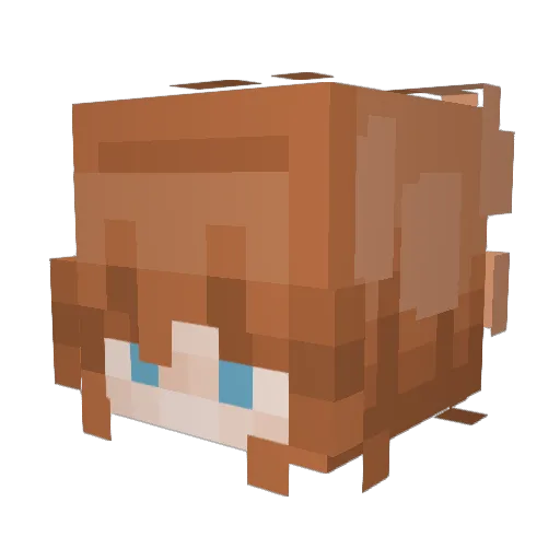 Miniette Minecraft avatar head, 3D render