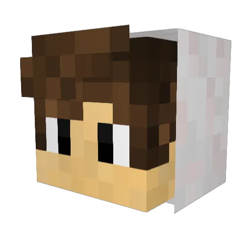 Minifou Minecraft avatar head, 3D render