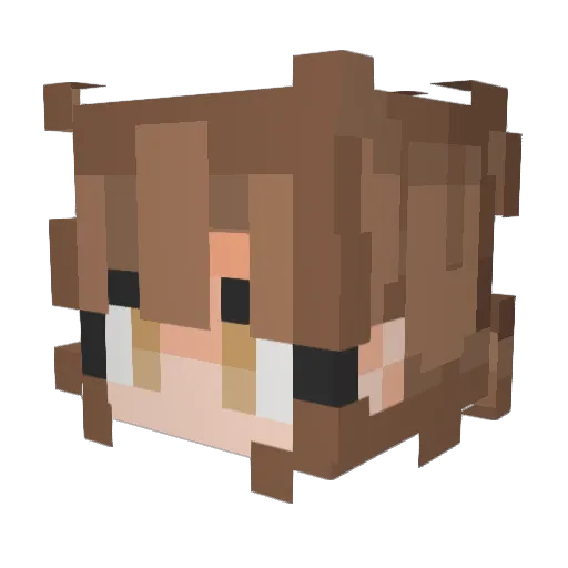 Minihakase Minecraft avatar head, 3D render