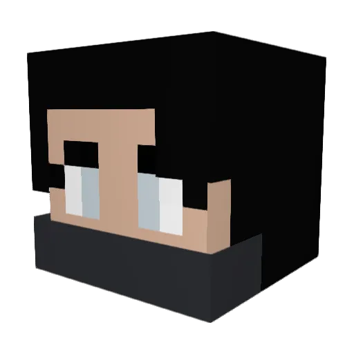 Minihattara Minecraft avatar head, 3D render