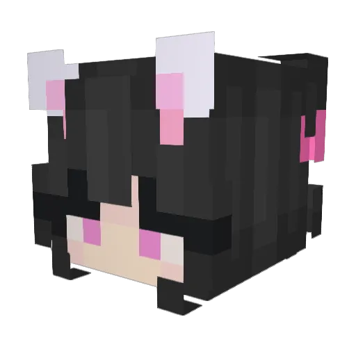 MiniiLu Minecraft avatar head, 3D render