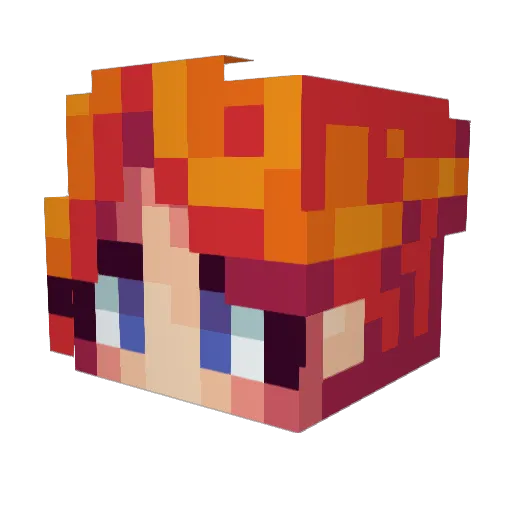 Minikaatje Minecraft avatar head, 3D render