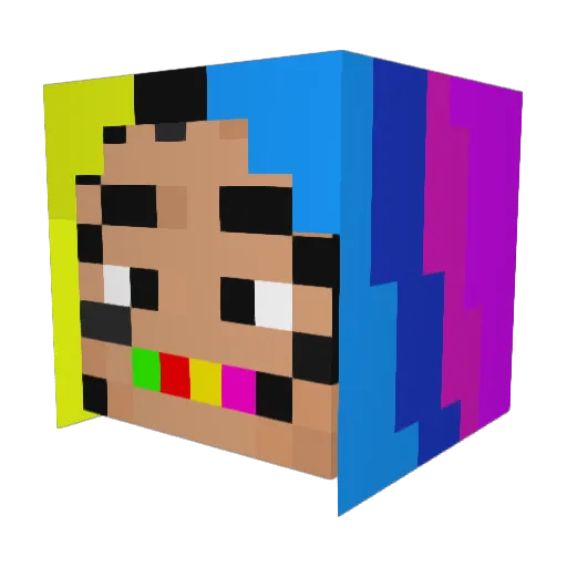 Minimalistc Minecraft avatar head, 3D render