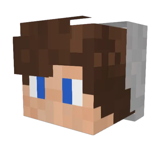 MinimiChest Minecraft avatar head, 3D render