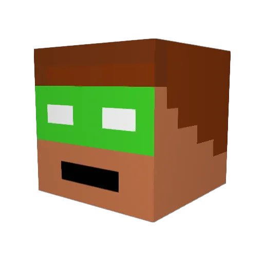 Miniminer888 Minecraft avatar head, 3D render