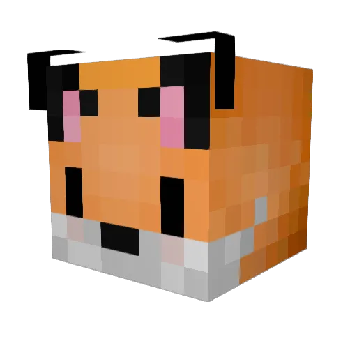 Minimittet Minecraft avatar head, 3D render