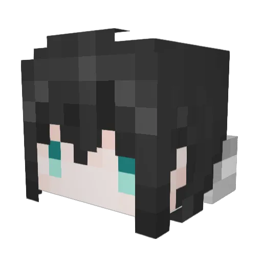 Mininekocat Minecraft avatar head, 3D render