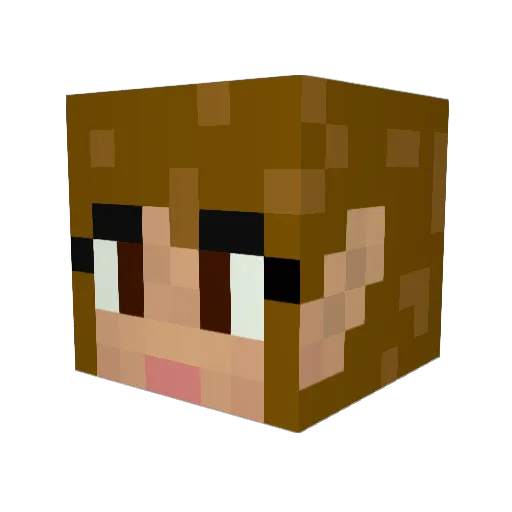 Minineten Minecraft avatar head, 3D render