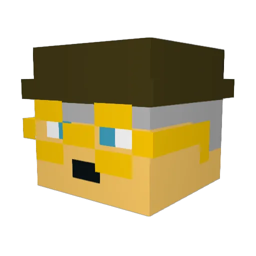 Mining61 Minecraft avatar head, 3D render