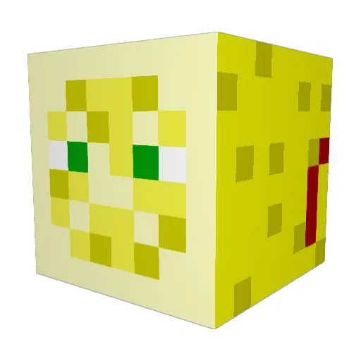 Mining_Lemon Minecraft avatar head, 3D render