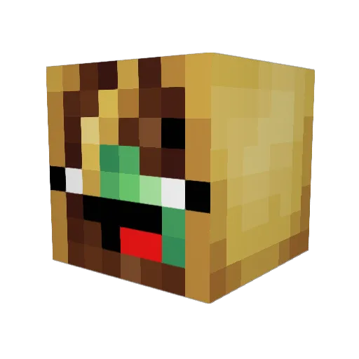 Mining_Mexican Minecraft avatar head, 3D render