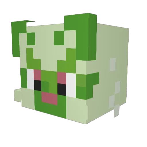 Minino Minecraft avatar head, 3D render