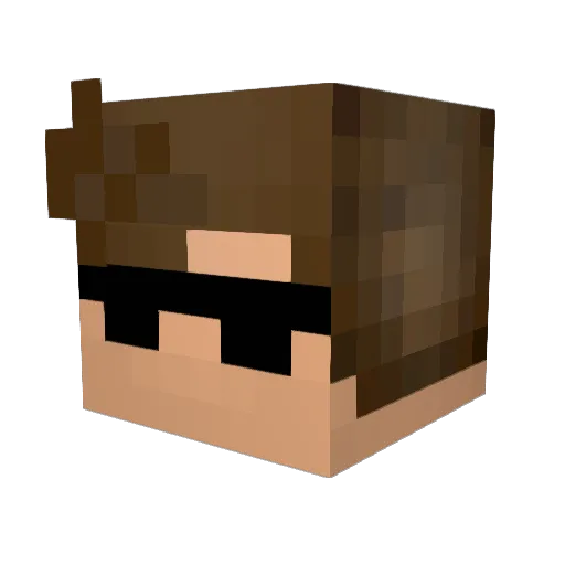 Minioox Minecraft avatar head, 3D render
