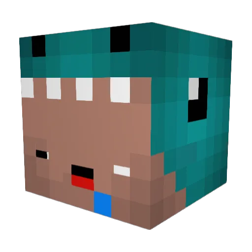 MinitBain Minecraft avatar head, 3D render