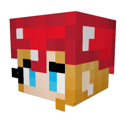Minitsooko Minecraft avatar head, 3D render
