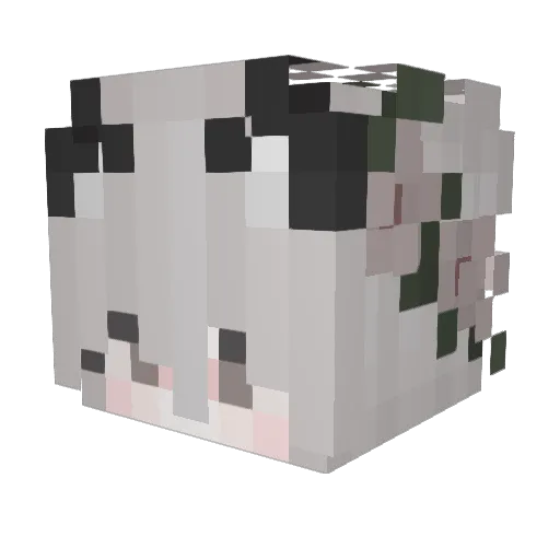 MiniwaMew Minecraft avatar head, 3D render