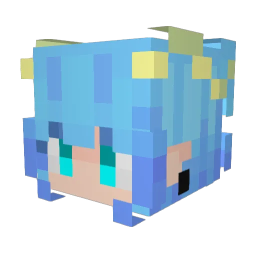 Miniwulf Minecraft avatar head, 3D render