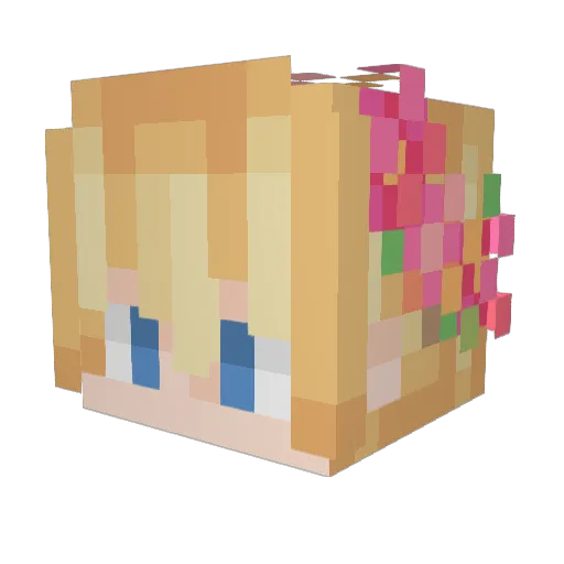 Minixie Minecraft avatar head, 3D render