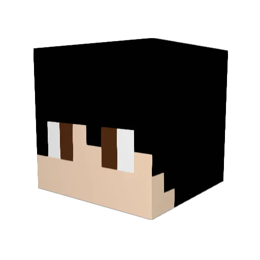 Minjinko Minecraft avatar head, 3D render