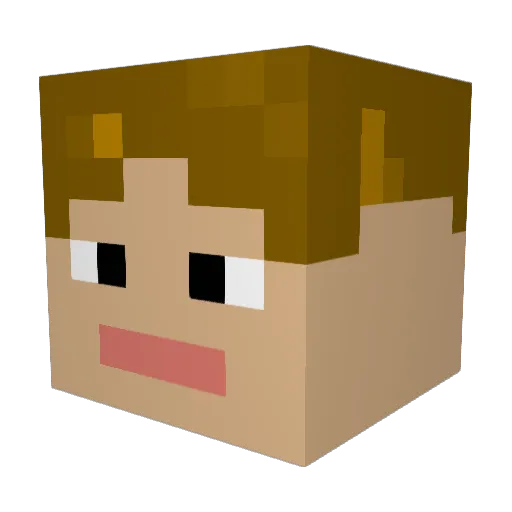 Minke233grum Minecraft avatar head, 3D render