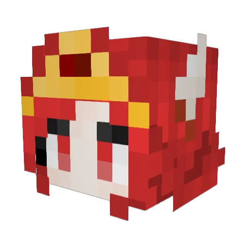 Minksxrw Minecraft avatar head, 3D render