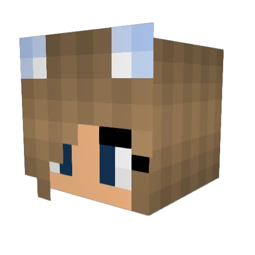 Minna03 Minecraft avatar head, 3D render