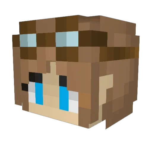 Minnakk Minecraft avatar head, 3D render