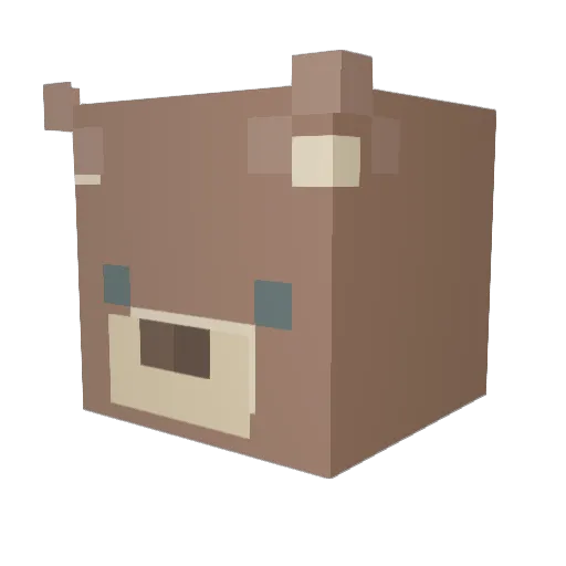 Minnamor Minecraft avatar head, 3D render