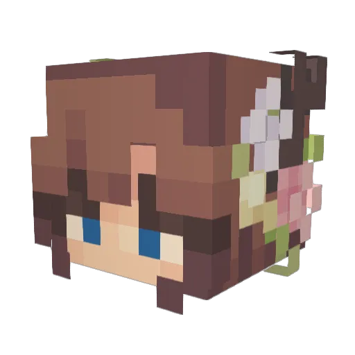 MinnieMous Minecraft avatar head, 3D render