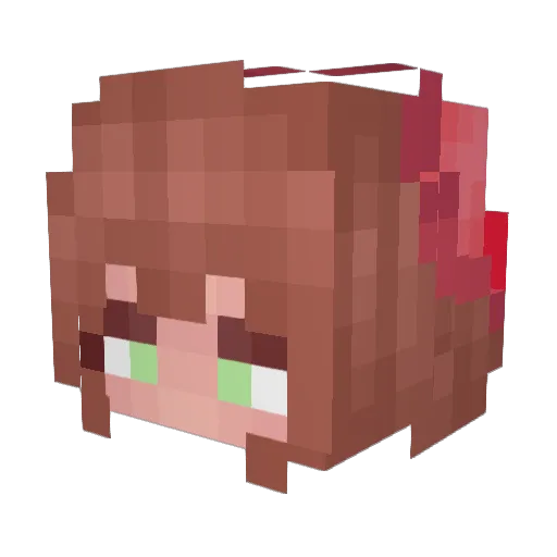 Minnienom Minecraft avatar head, 3D render