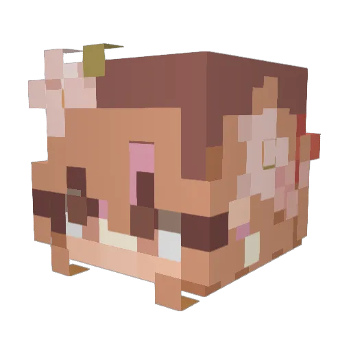 Minntee Minecraft avatar head, 3D render