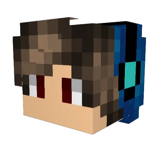 Mino1233 Minecraft avatar head, 3D render