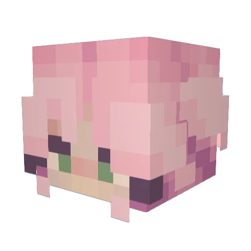Minokaa Minecraft avatar head, 3D render