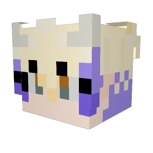 Minoofie Minecraft avatar head, 3D render