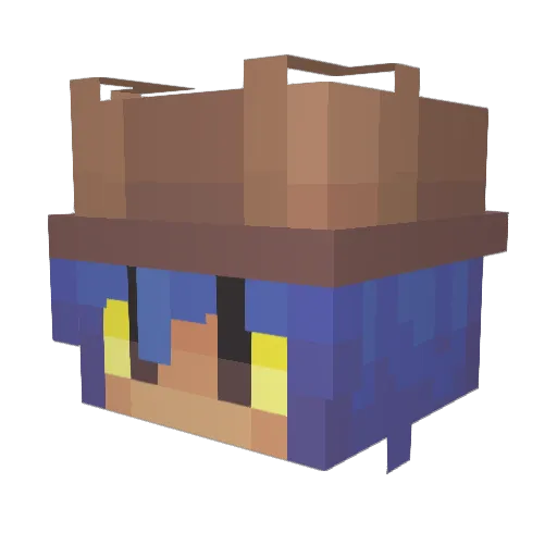 Minophen Minecraft avatar head, 3D render
