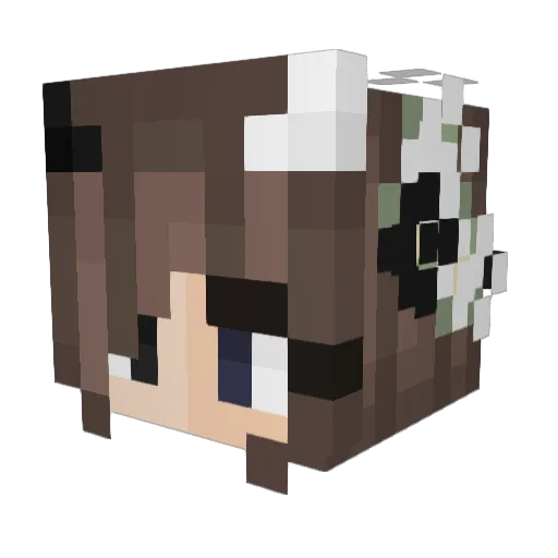 Minowah Minecraft avatar head, 3D render