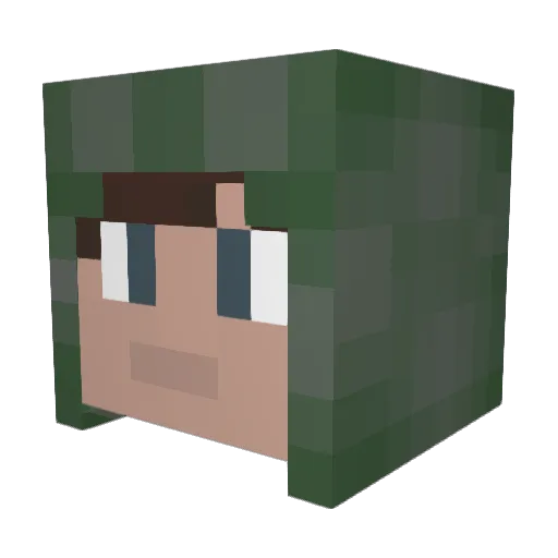 Minrach Minecraft avatar head, 3D render