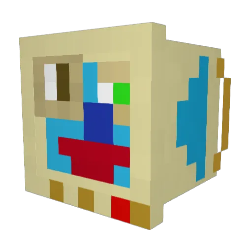Minskull Minecraft avatar head, 3D render