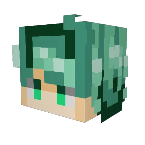 Mint16384 Minecraft avatar head, 3D render